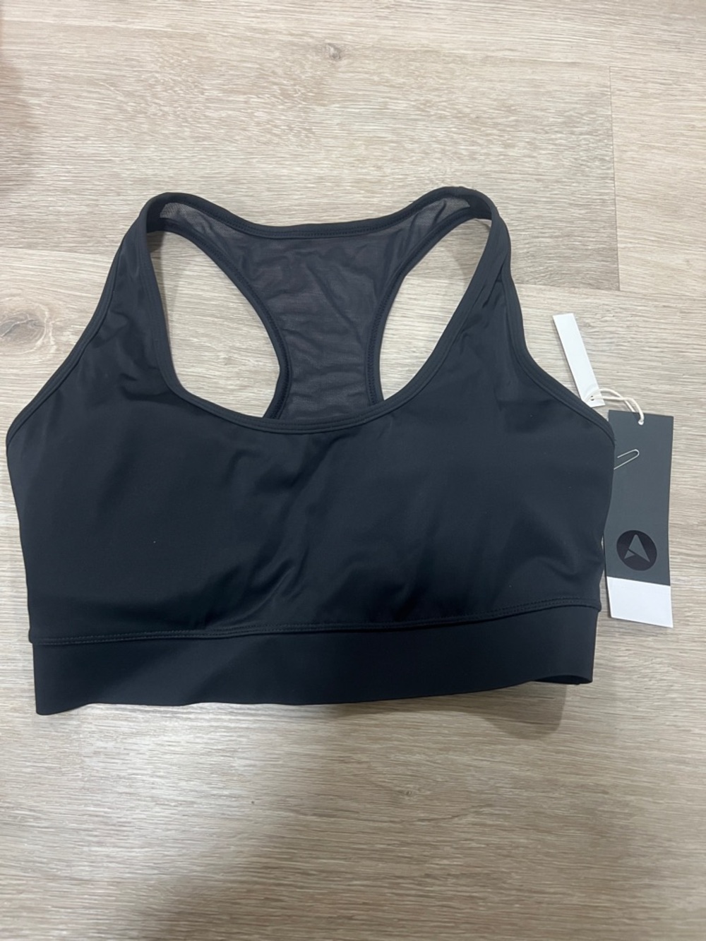 NWT US 6 Black Racerback Sports Bra - Comfort Support